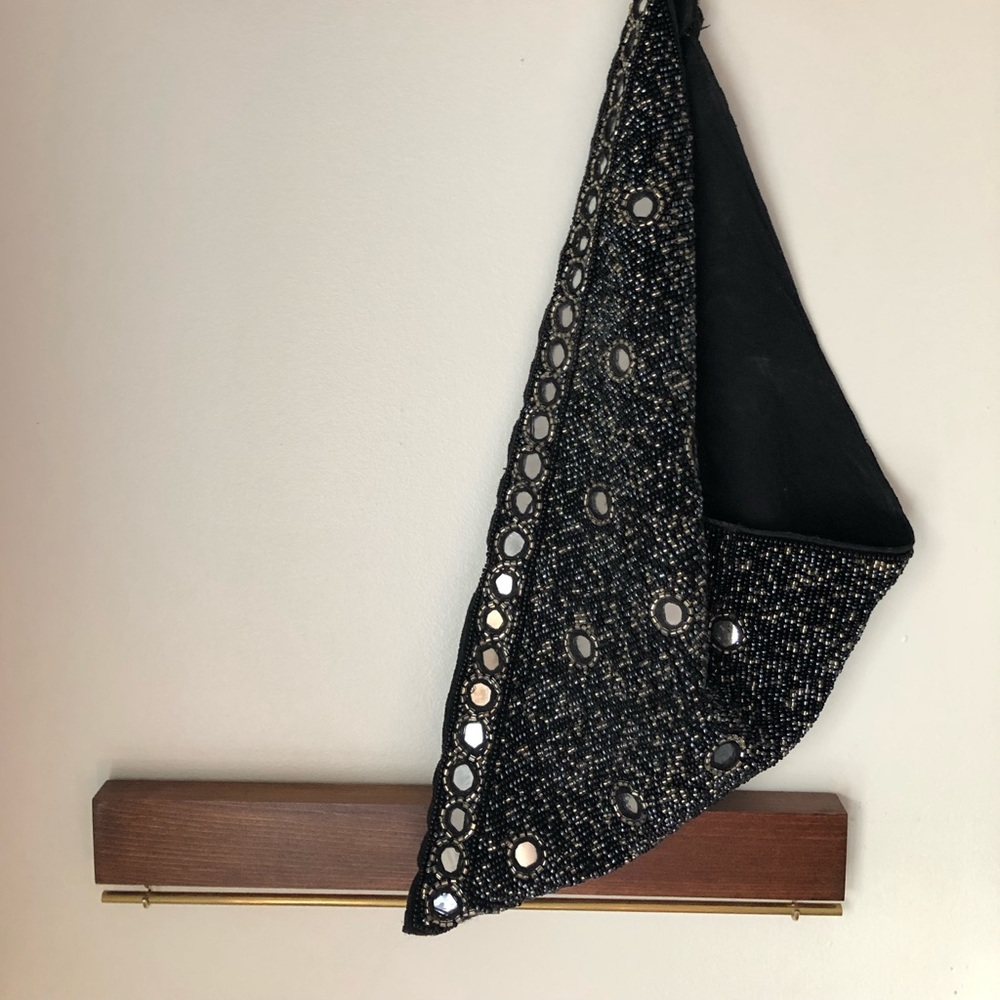 🖤 MIGNONNE GAVIGAN - INSPIRED 🩶 Black + Silver Beaded Scarf Necklace